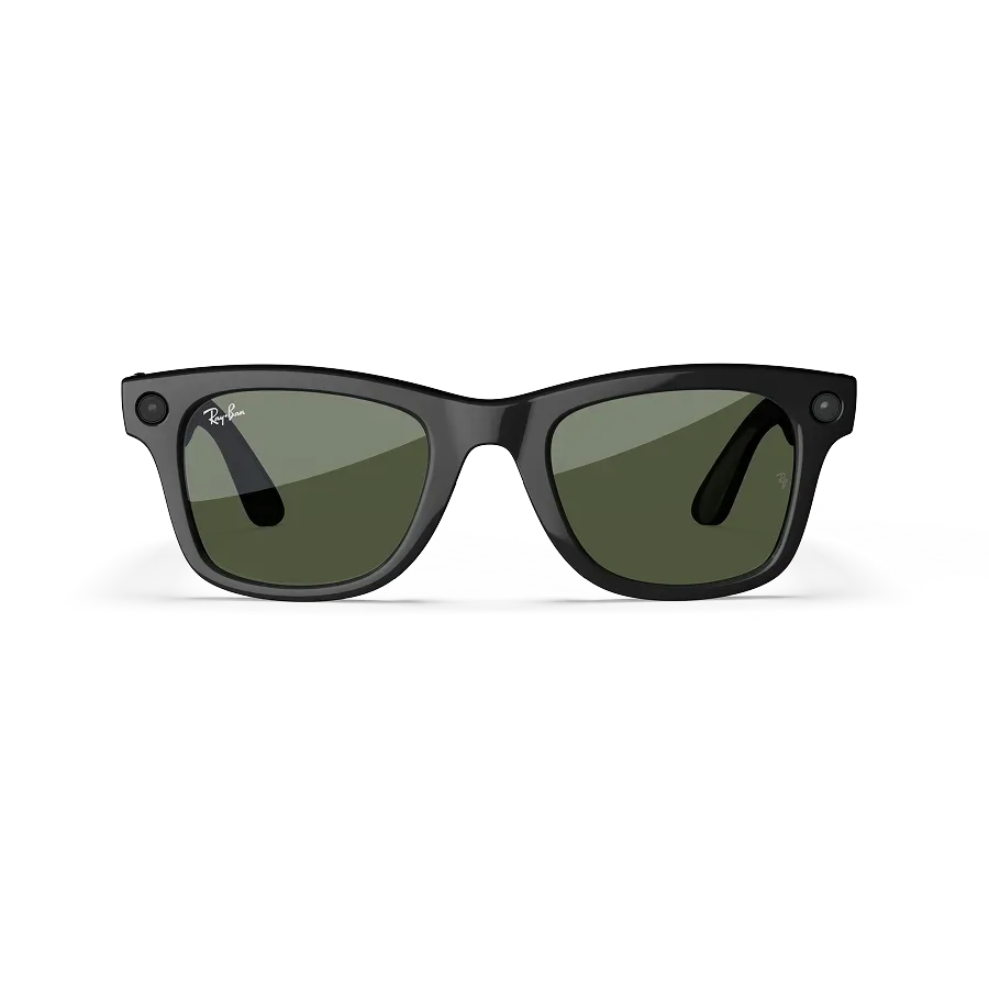 Ray-Ban Meta Wayfarer (Gen 2), Shiny Black / G-15 Green